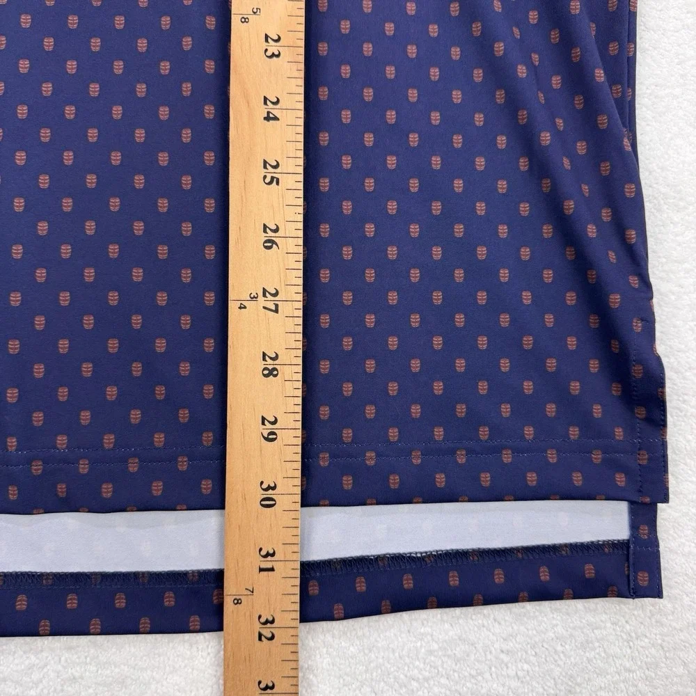 Turtleson Shirt Men L Dark Blue All Over‎ Barrel Graphic Print Short Sleeve